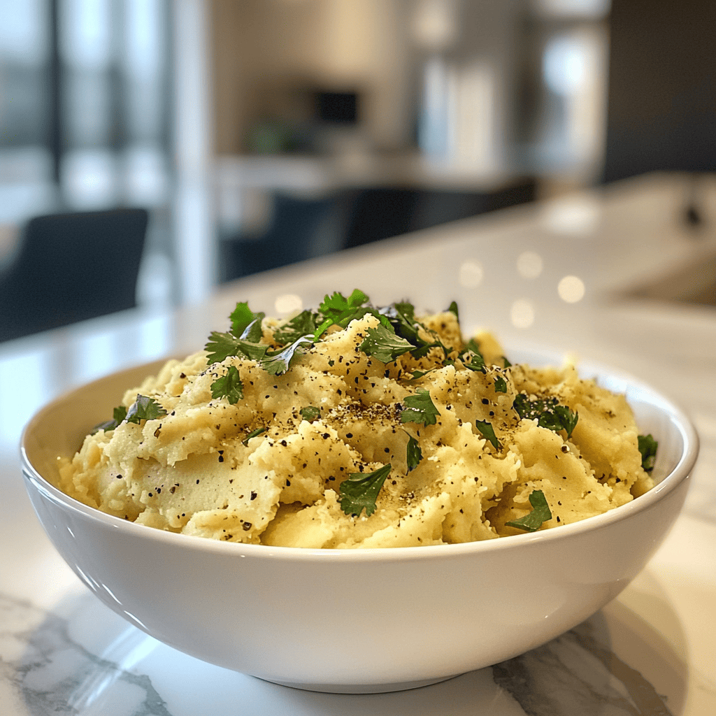 Spiced potato filling for paratha in a modern kitchen.