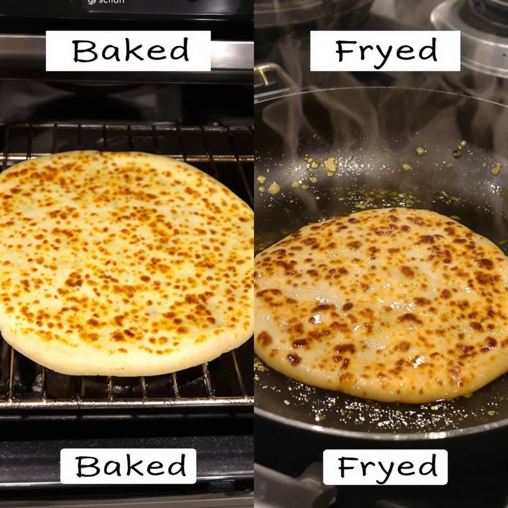 Baked vs Fried Stuffed Flatbread.